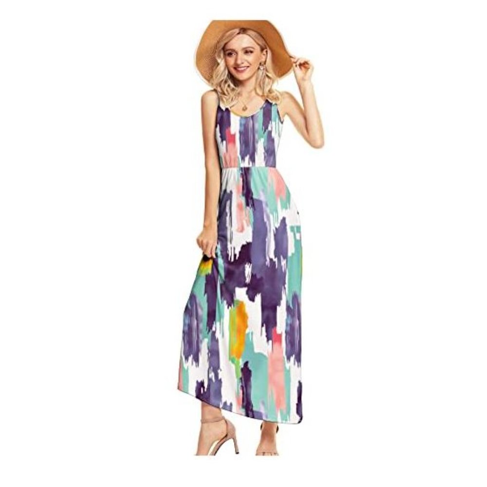 Women's Summer Sleeveless Party Tank Long Dress - Picture 4 of 8
